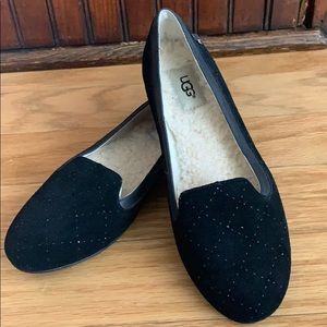 Ugh quilted and small sequins flats